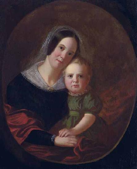 George Caleb Bingham Mrs George Caleb Bingham (Sarah Elizabeth Hutchison) and son, Newton oil painting image